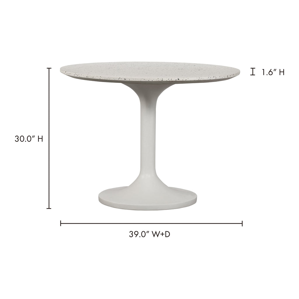Moe's Home Tuli Outdoor Cafe Table White Terrazzo