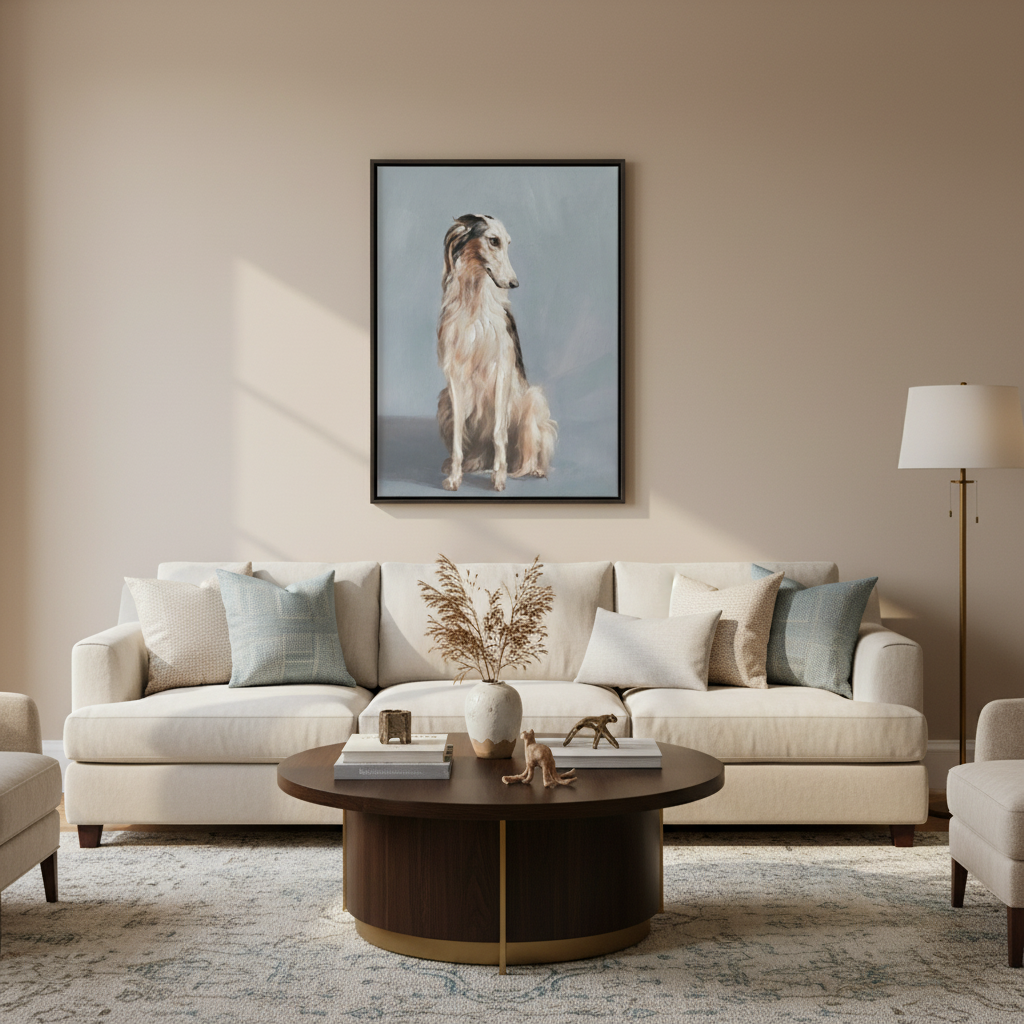 Moe's Home Blue Framed Painting