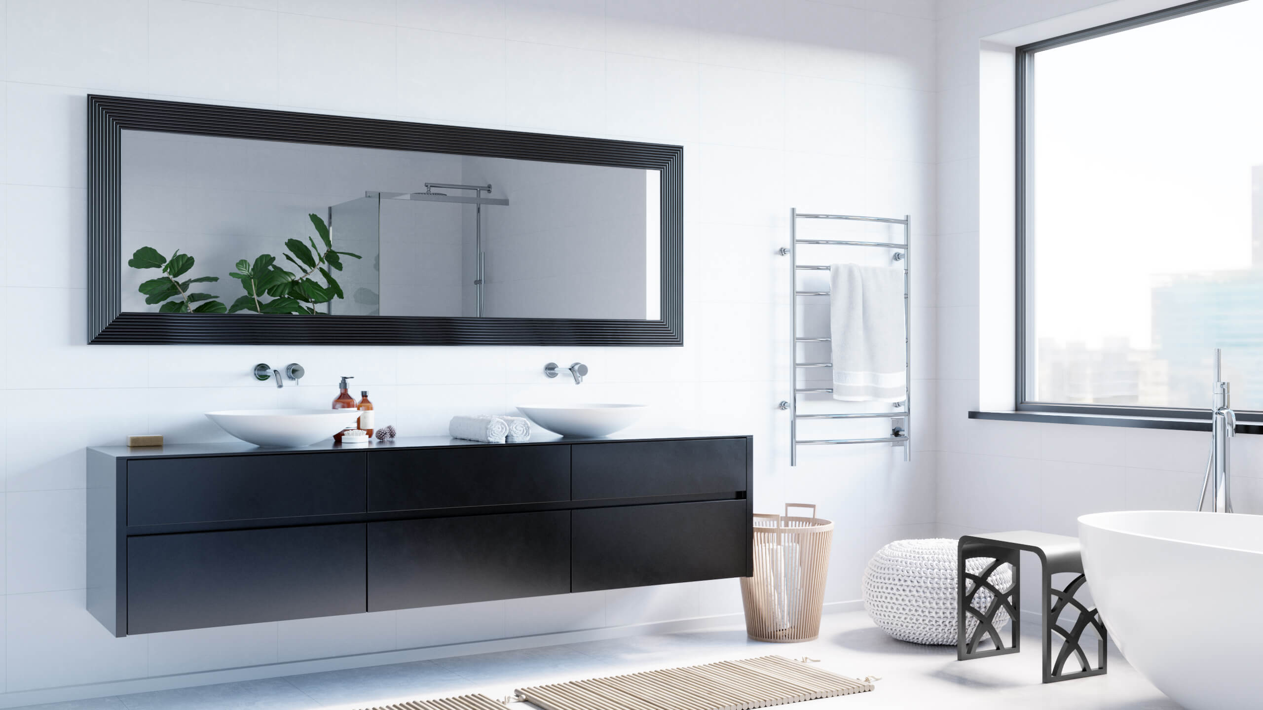 ICO Bath 24" x 40" Kontour Convex Towel Warmer