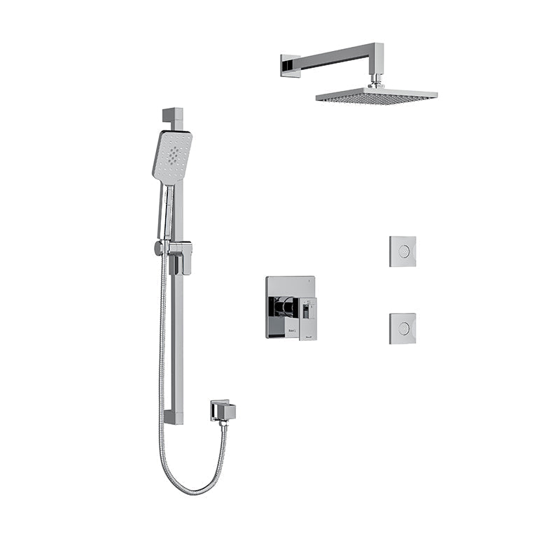 Riobel Kubik  3-Way System, Hand Shower Rail, Elbow Supply, Shower Head and 2 Body Jets