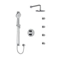Riobel Riu Double Coaxial System with Hand Shower Rail, 4 Body Jets and Shower Head