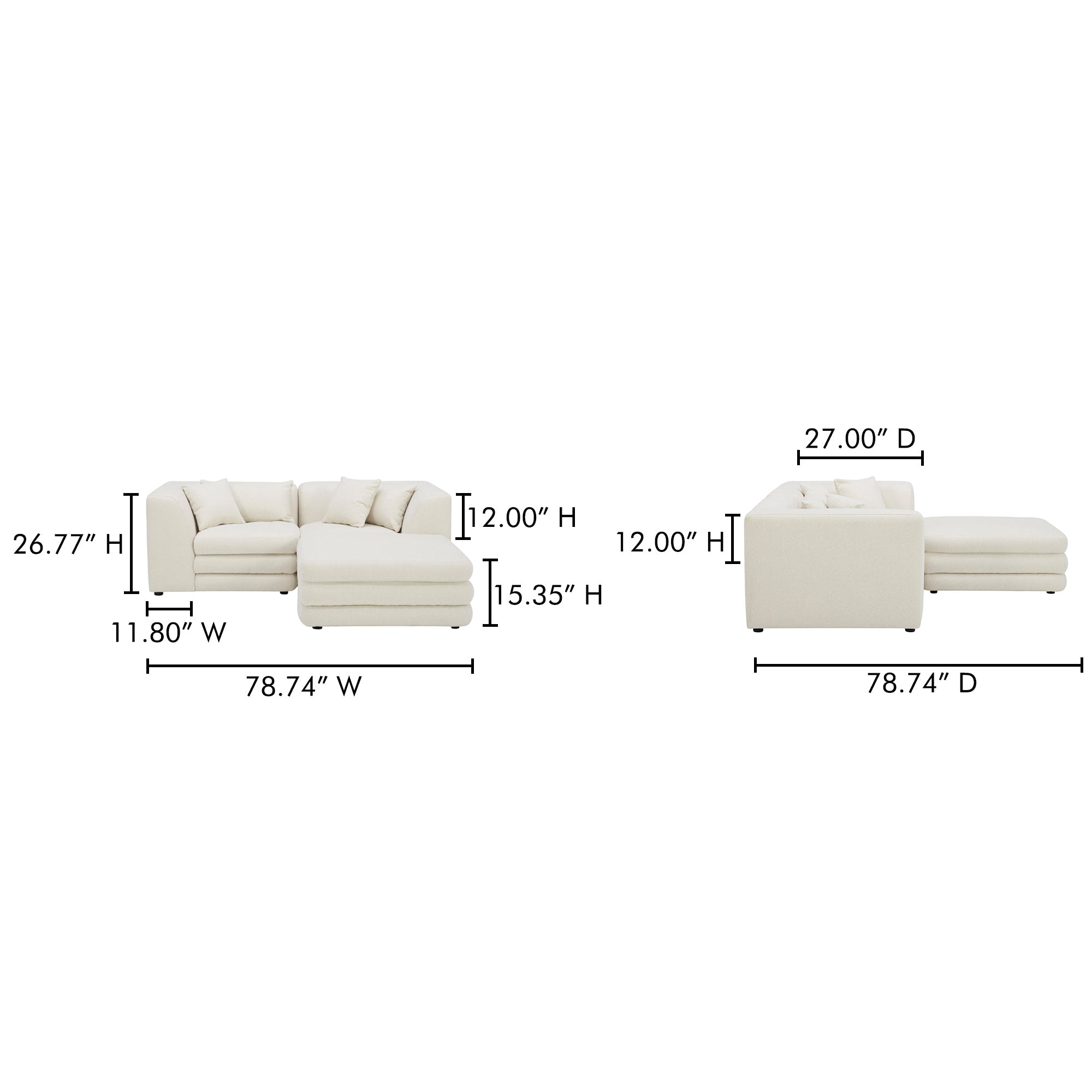 Moe's Home Lowtide Nook Modular Sectional