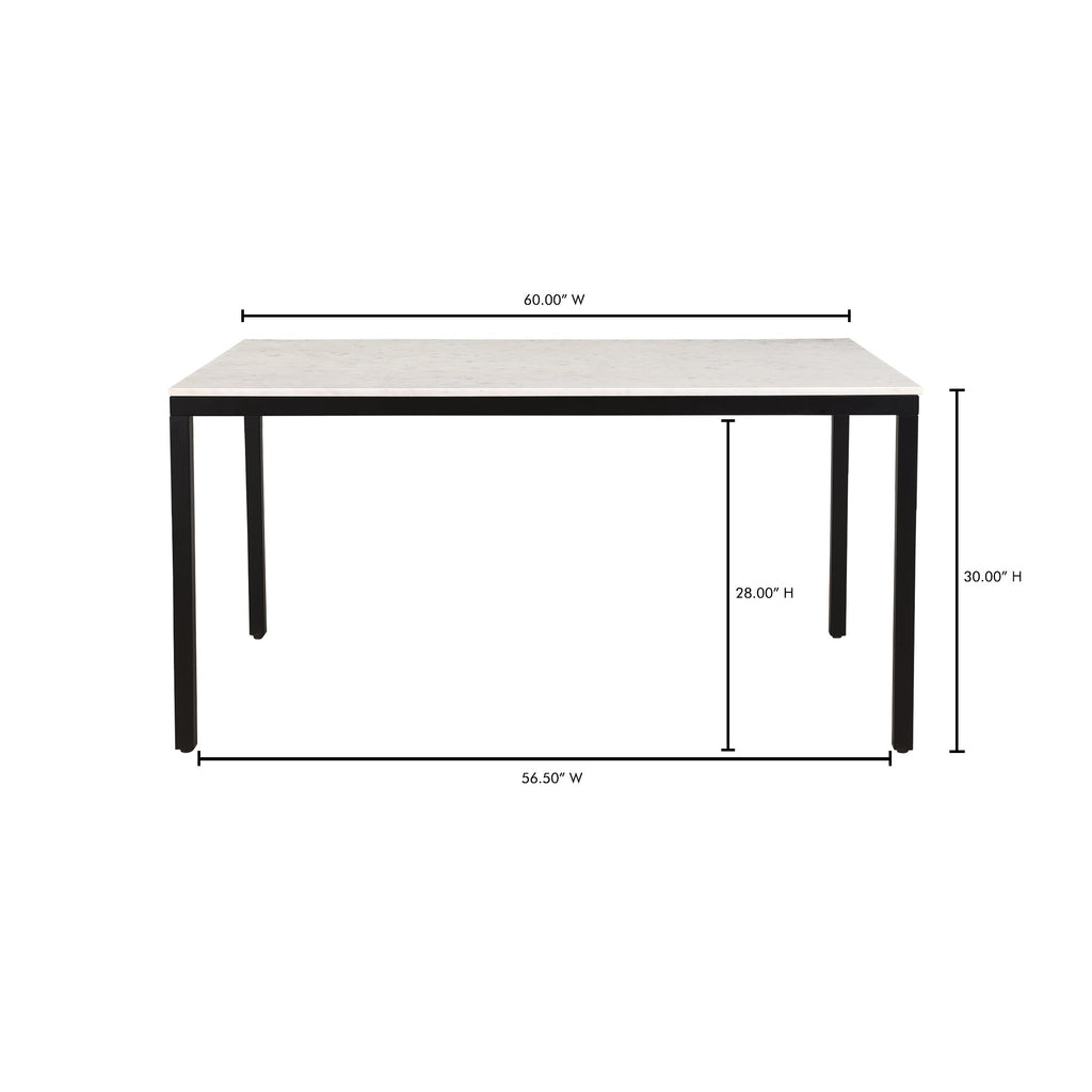Moe's Home Parson Marble Small Dining Table White