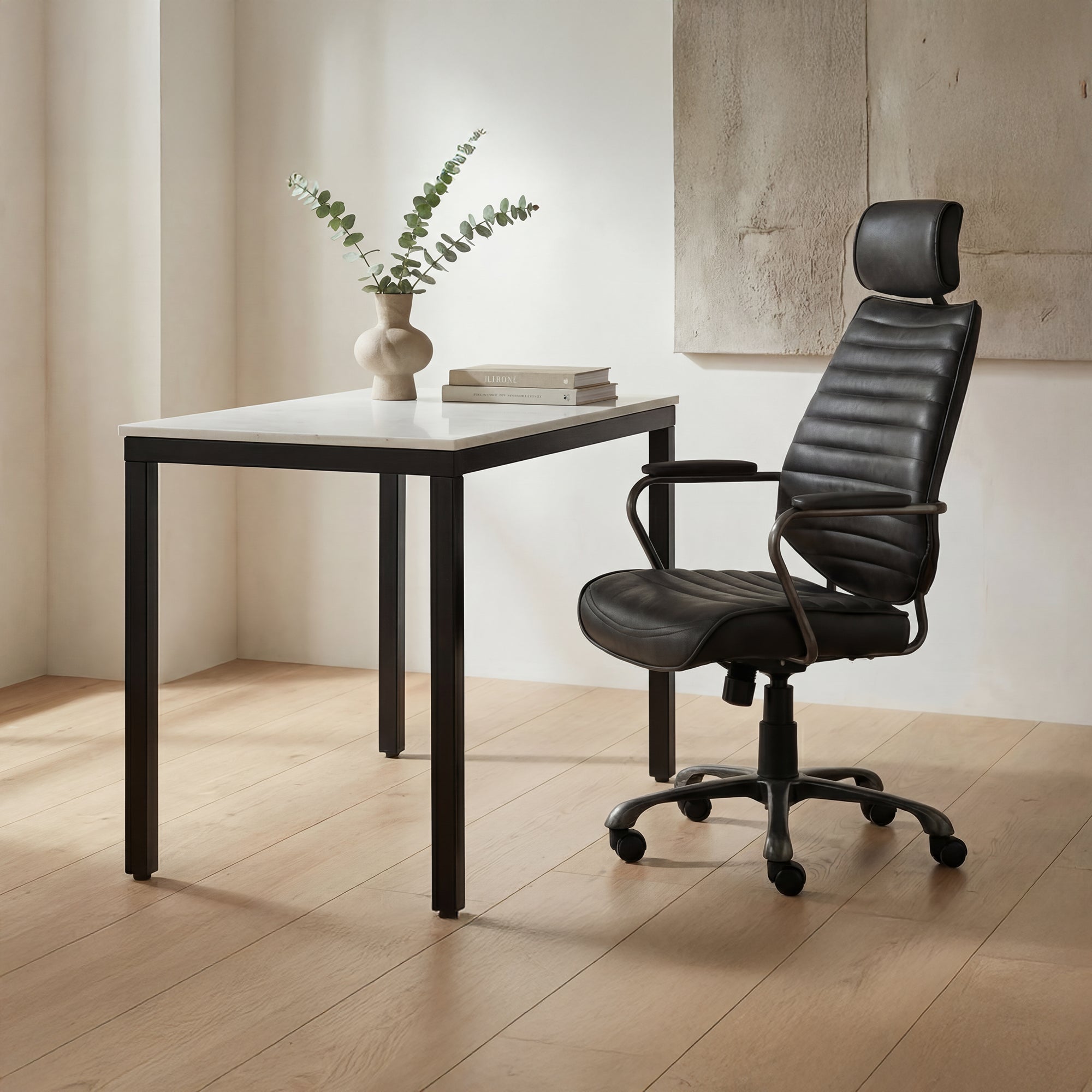 Moe's Home Parson Marble Mini Desk White