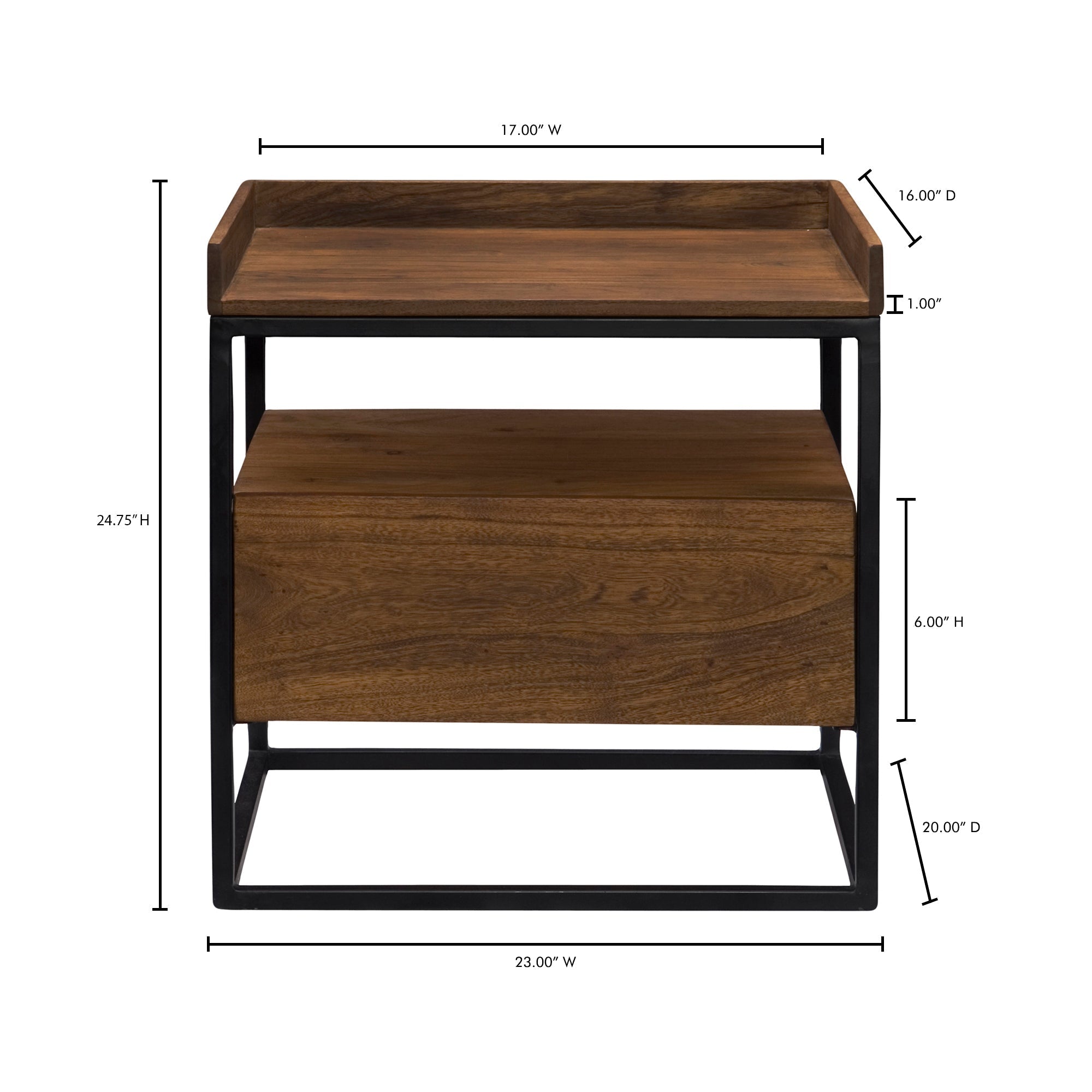 Moe's Home Vancouver Side Table Light Brown
