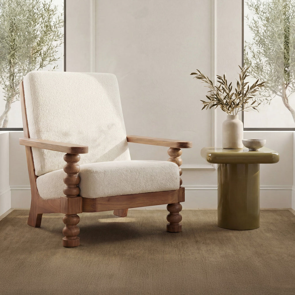 Moe's Home Ingrid Accent Chair Off White