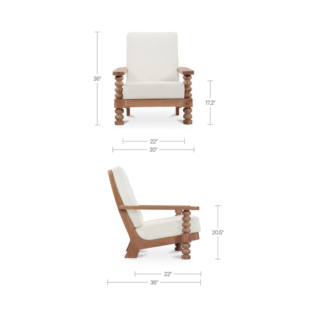 Moe's Home Ingrid Accent Chair Off White