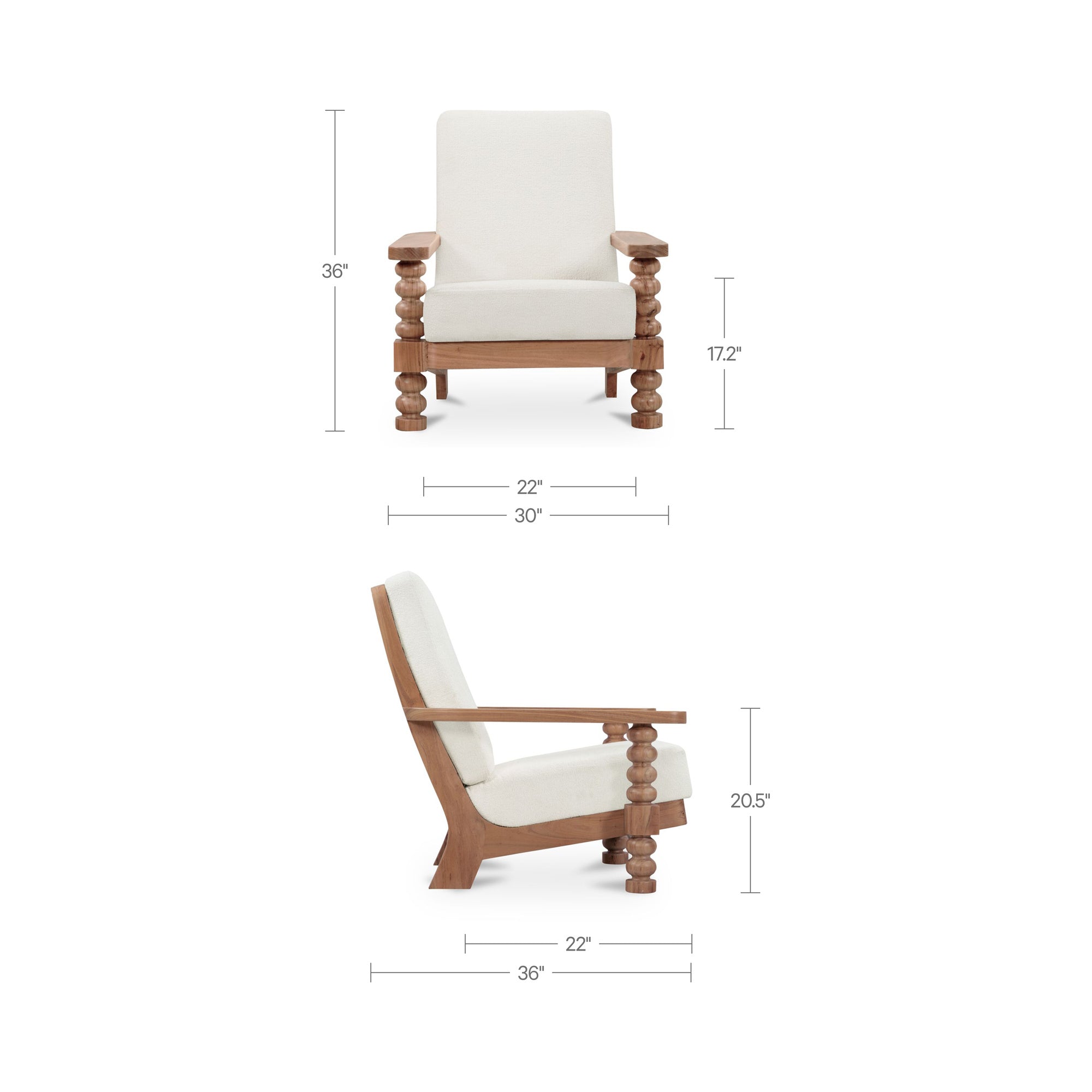 Moe's Home Ingrid Accent Chair Off White