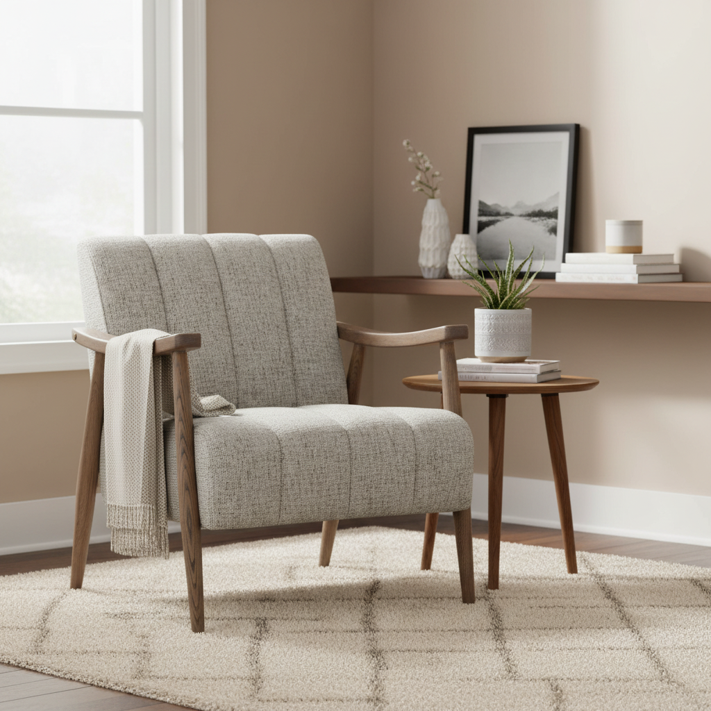 Moe's Home Aster Accent Chair Pebbled Beige