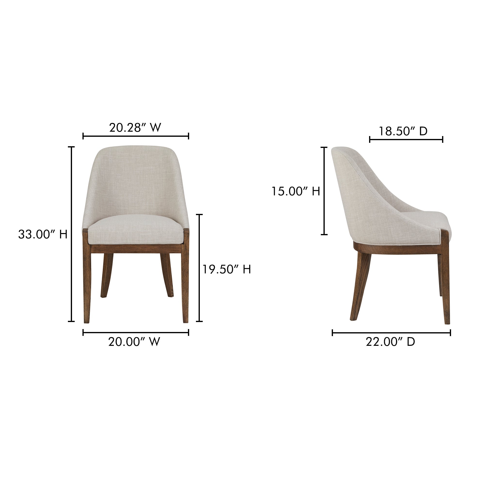 Moe's Home Edward Dining Chair Heather Beige