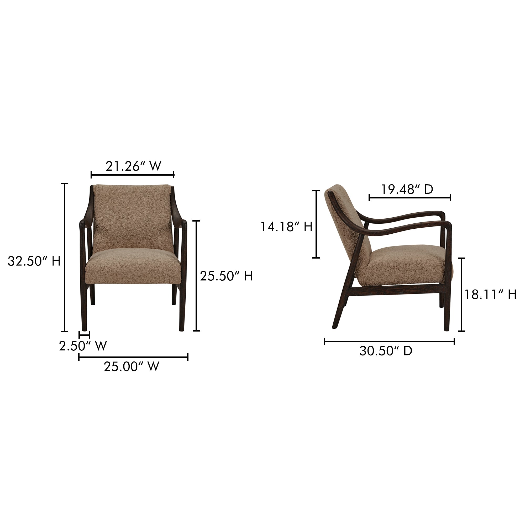 Moe's Home Yates Accent Chair Beige Faux Shearling