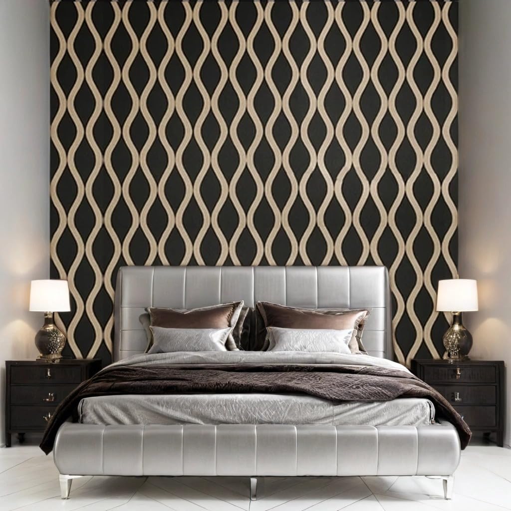 Wavy Acoustic Wall Panels – Dark Oak 3D Wood Effect Sound Absorbing Wall Cladding Panels – Decorative Wooden Slat Wall Panels for Living Room, Bedroom & Office (1 Pack, Covers 5.76m²)