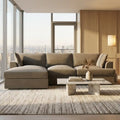 Mink Velvet 4 Seater Left Hand Chaise Corner Sofa