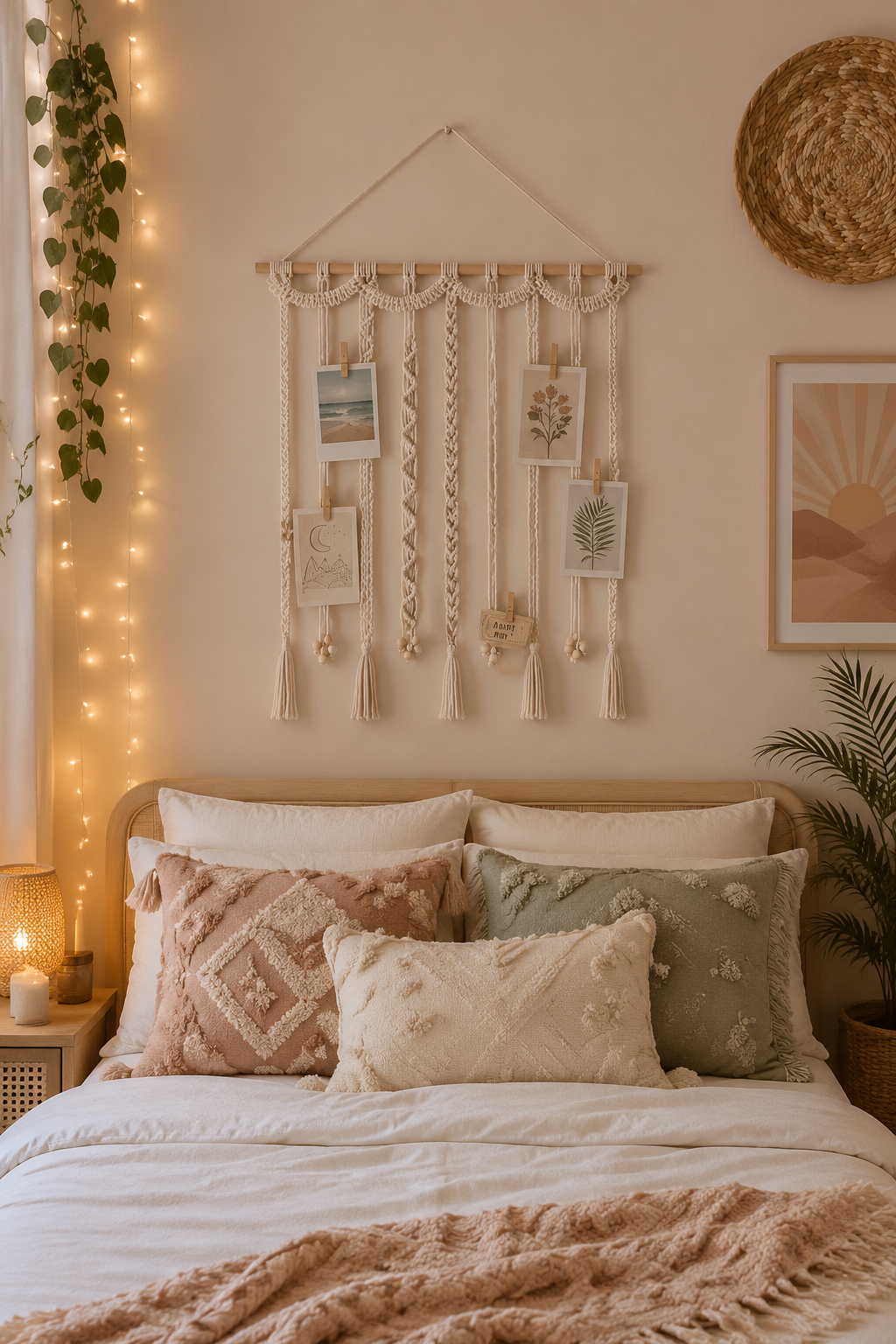 Boho Macrame Photo Display Wall Hanging
