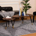 Nesting Occasional Side Tables Set of 2 – Walnut Wooden Tables for Living Room UK