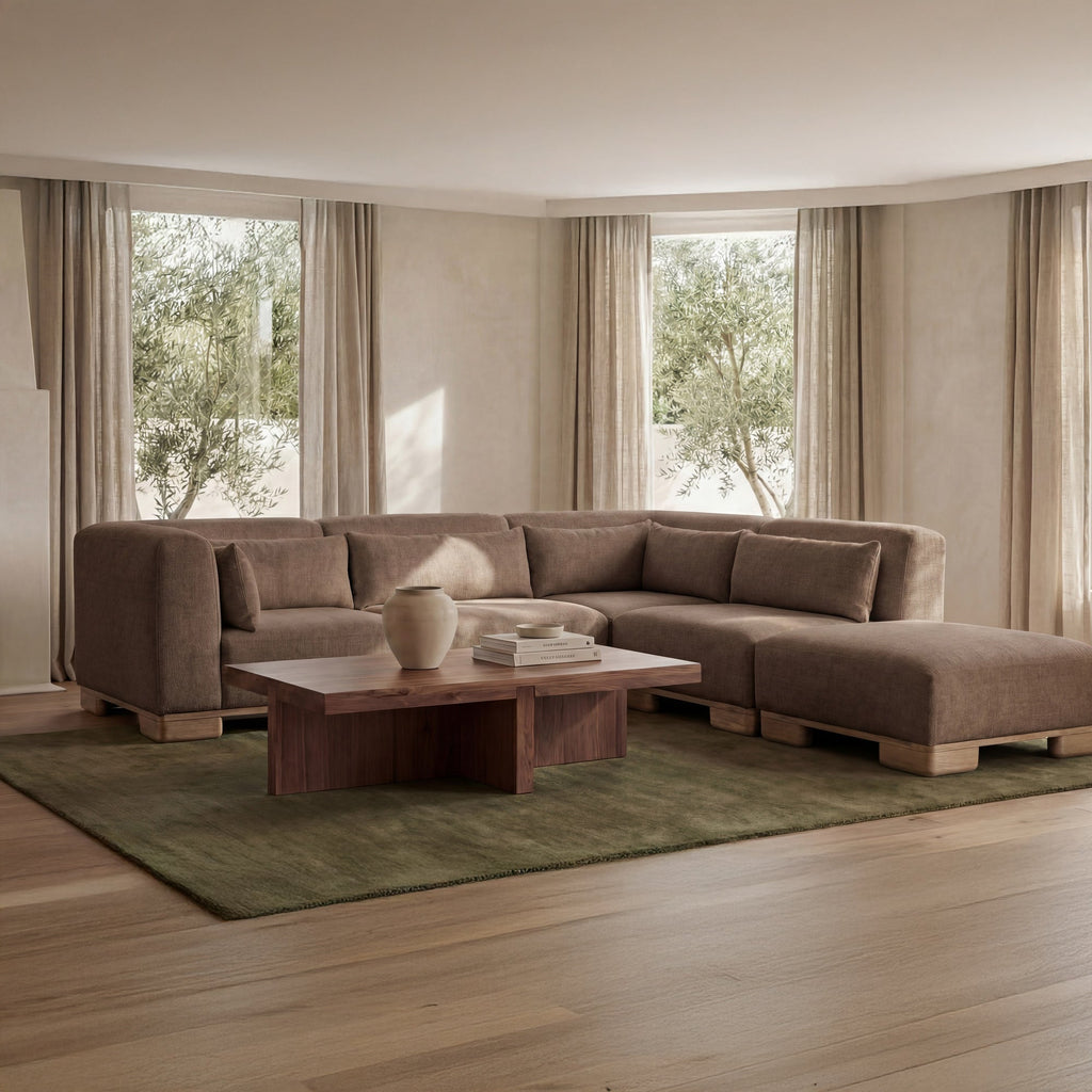 Moe's Home June Ottoman Dark Brown