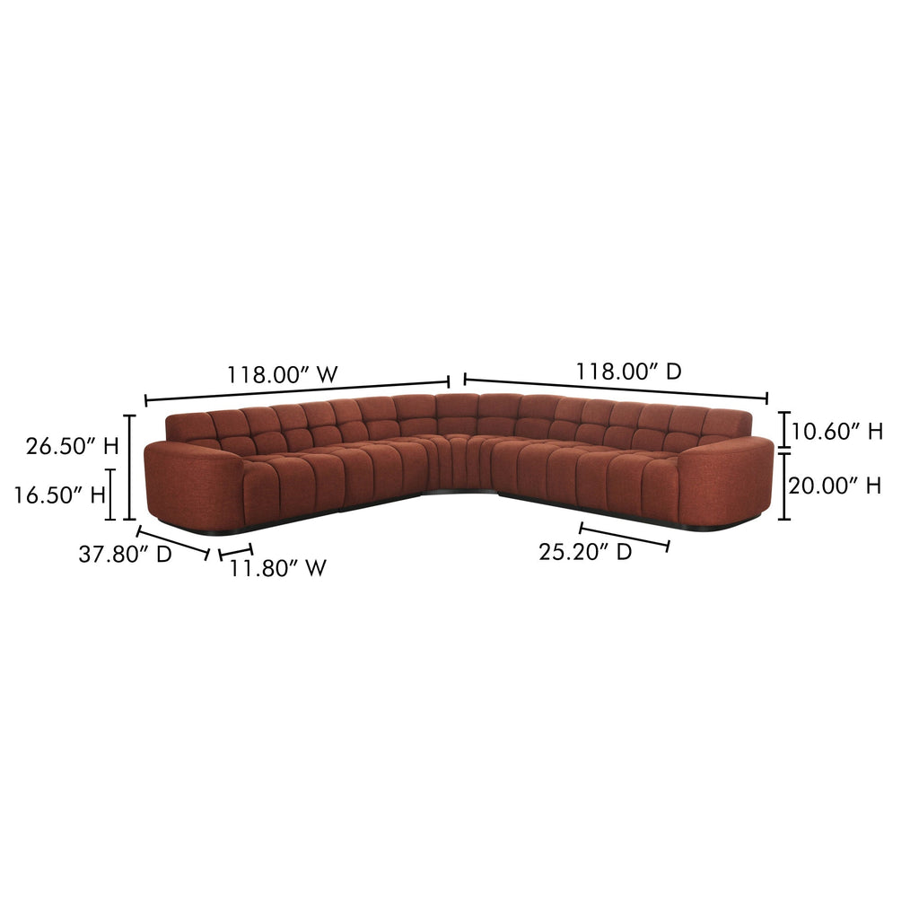 Moe's Home Roman Sectional