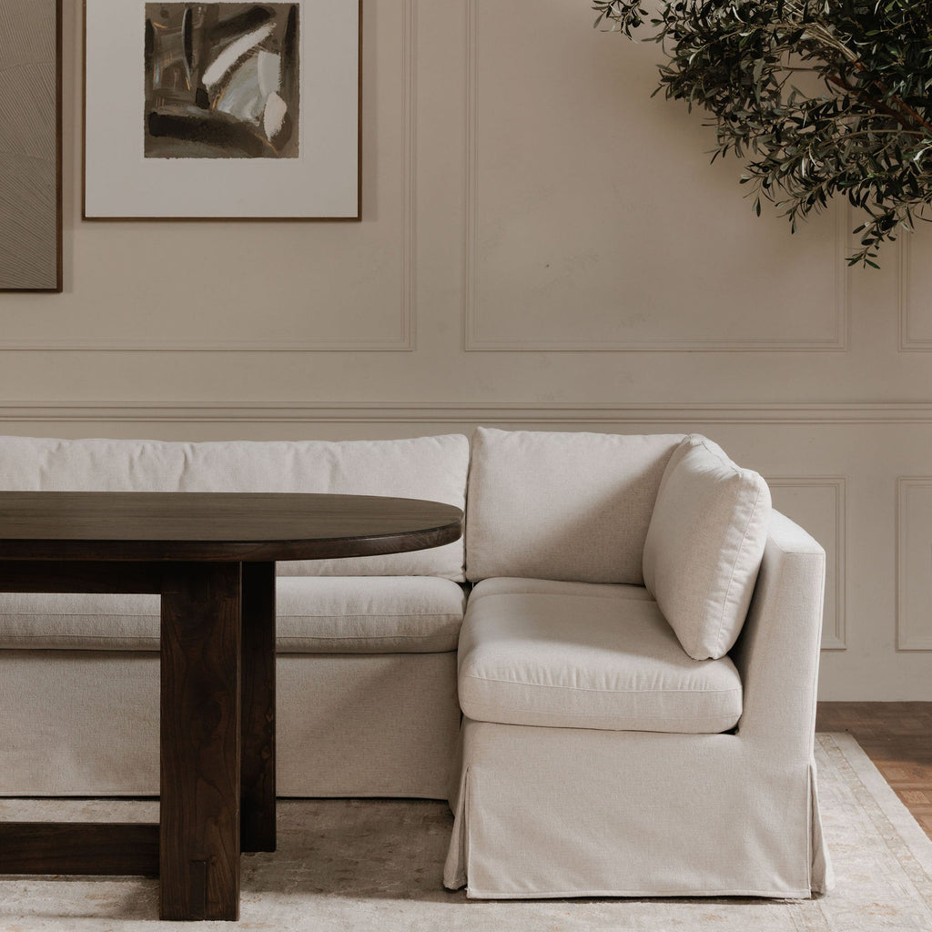 Moe's Home Fable Slipcover Dining Bench Beige