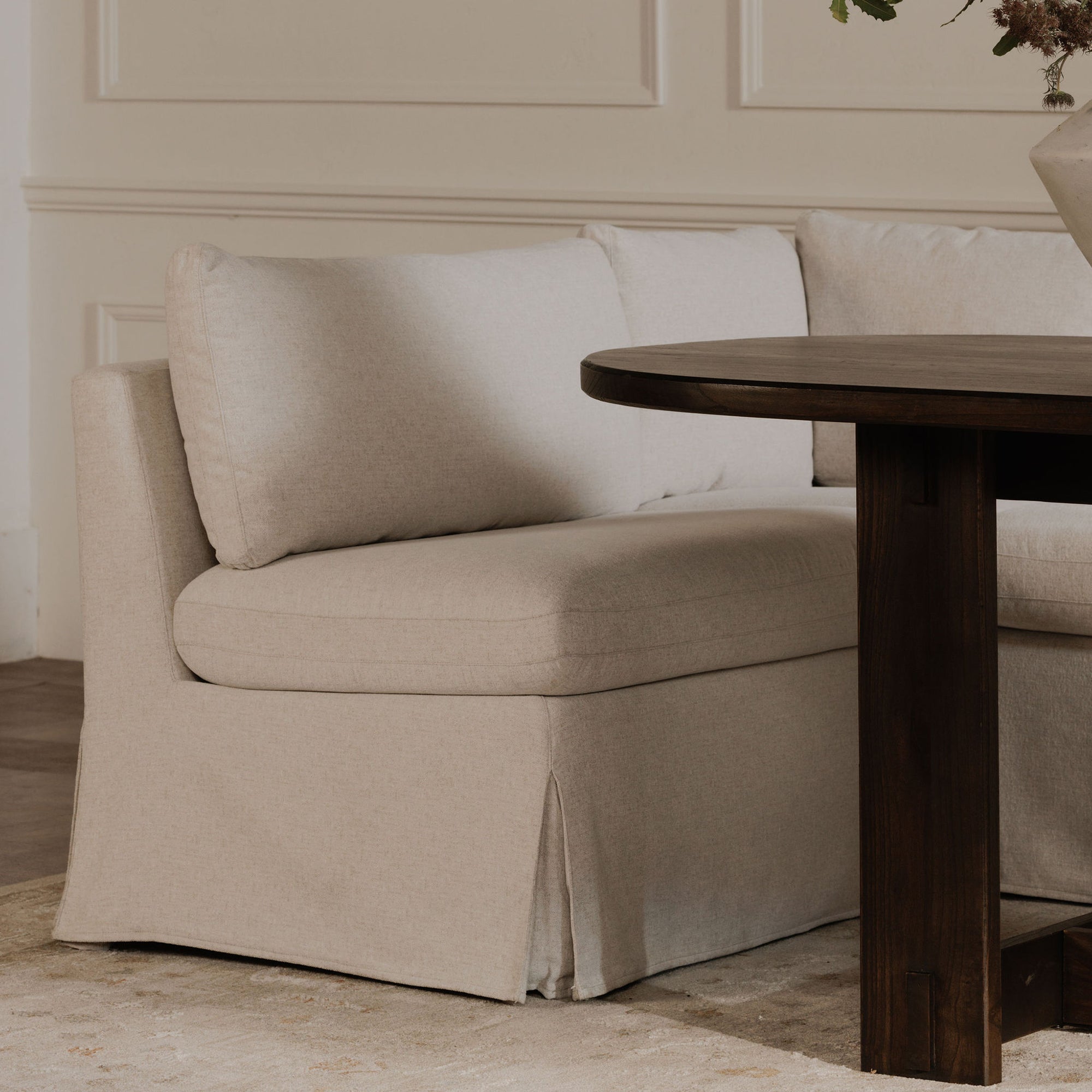 Moe's Home Fable Slipcover Dining Chair and Half Beige