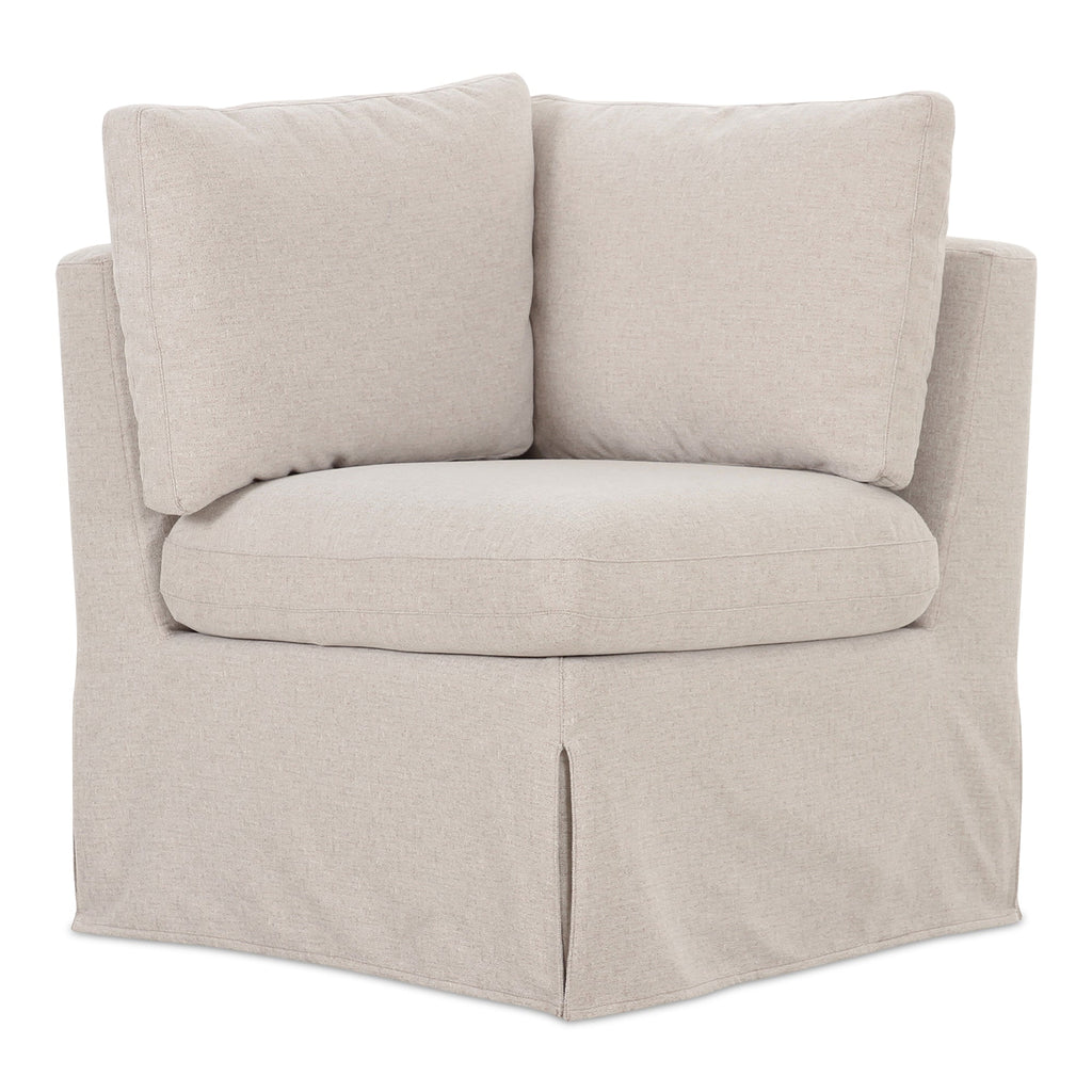 Moe's Home Fable Slipcover Dining Corner Chair Beige