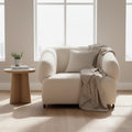 Moe's Home Devlin Lounge Chair Cream Faux Fur