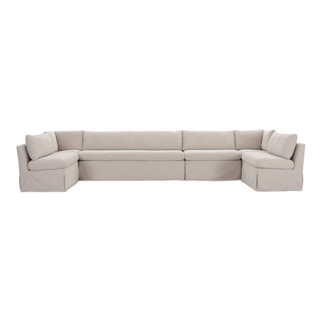 Moe's Home Fable 168" Slipcover Dining Banquette U-Shape Beige