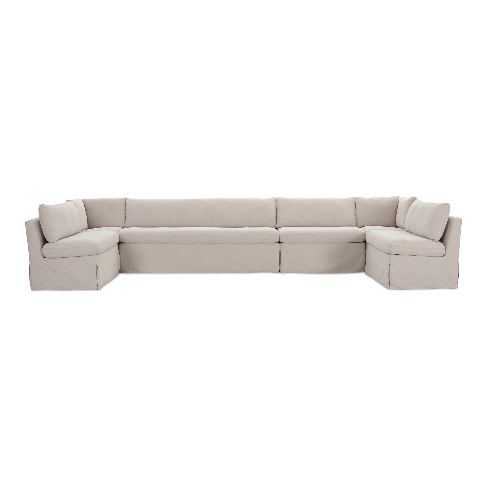 Moe's Home Fable 168" Slipcover Dining Banquette U-Shape Beige