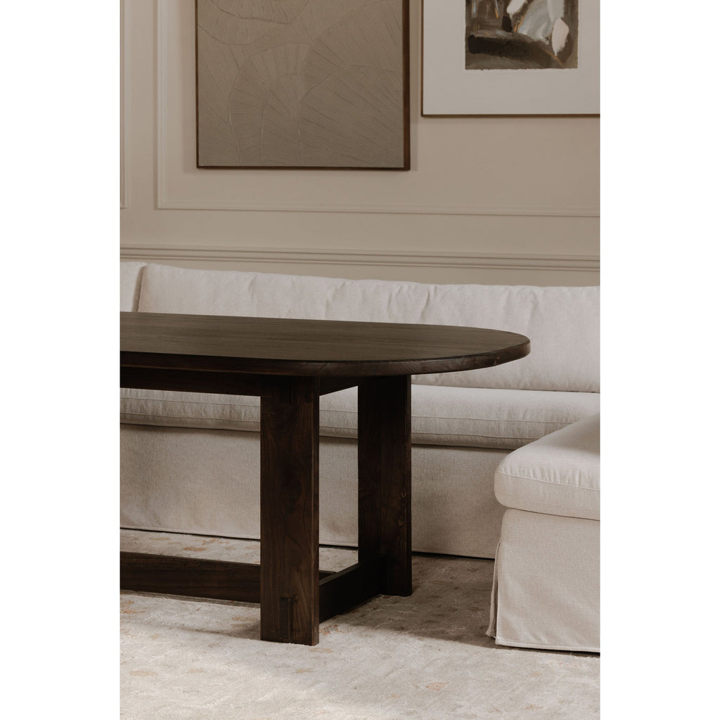 Moe's Home Fable 96" Slipcover Dining Banquette L-Shape Beige