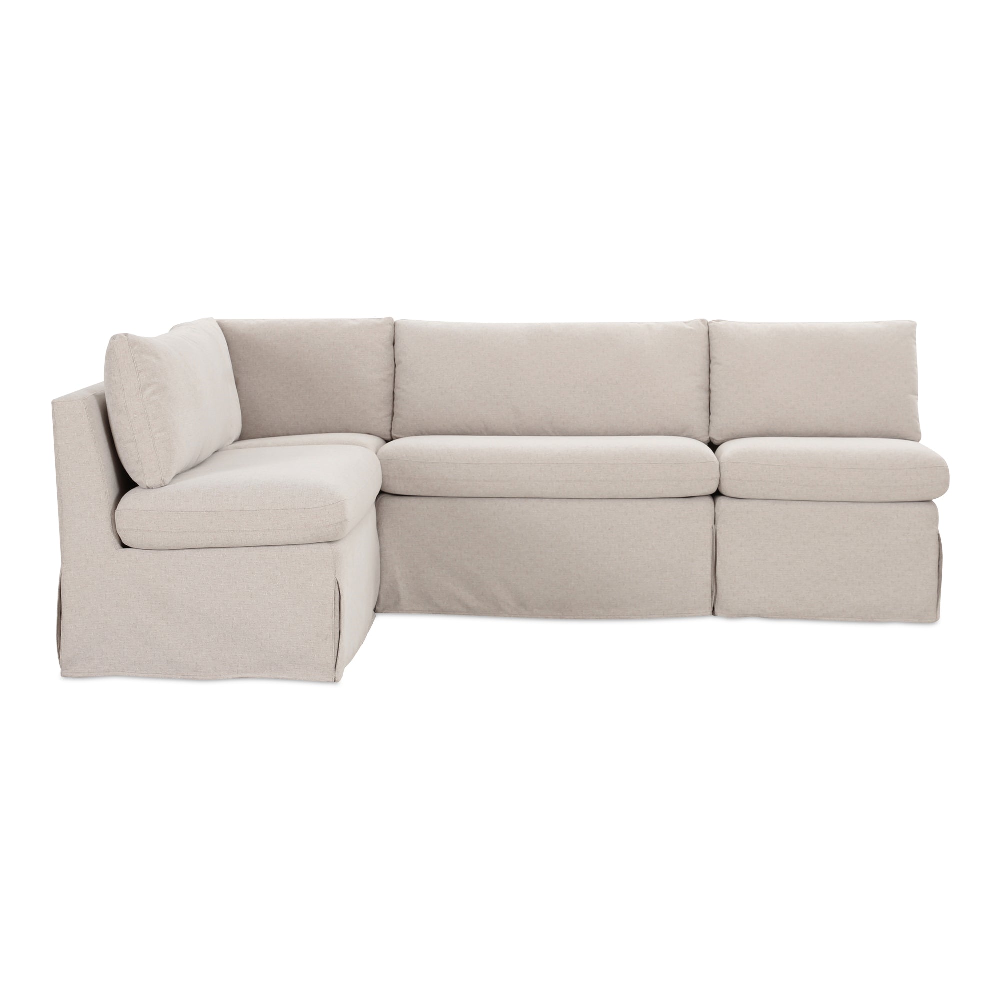 Moe's Home Fable 96" Slipcover Dining Banquette L-Shape Beige