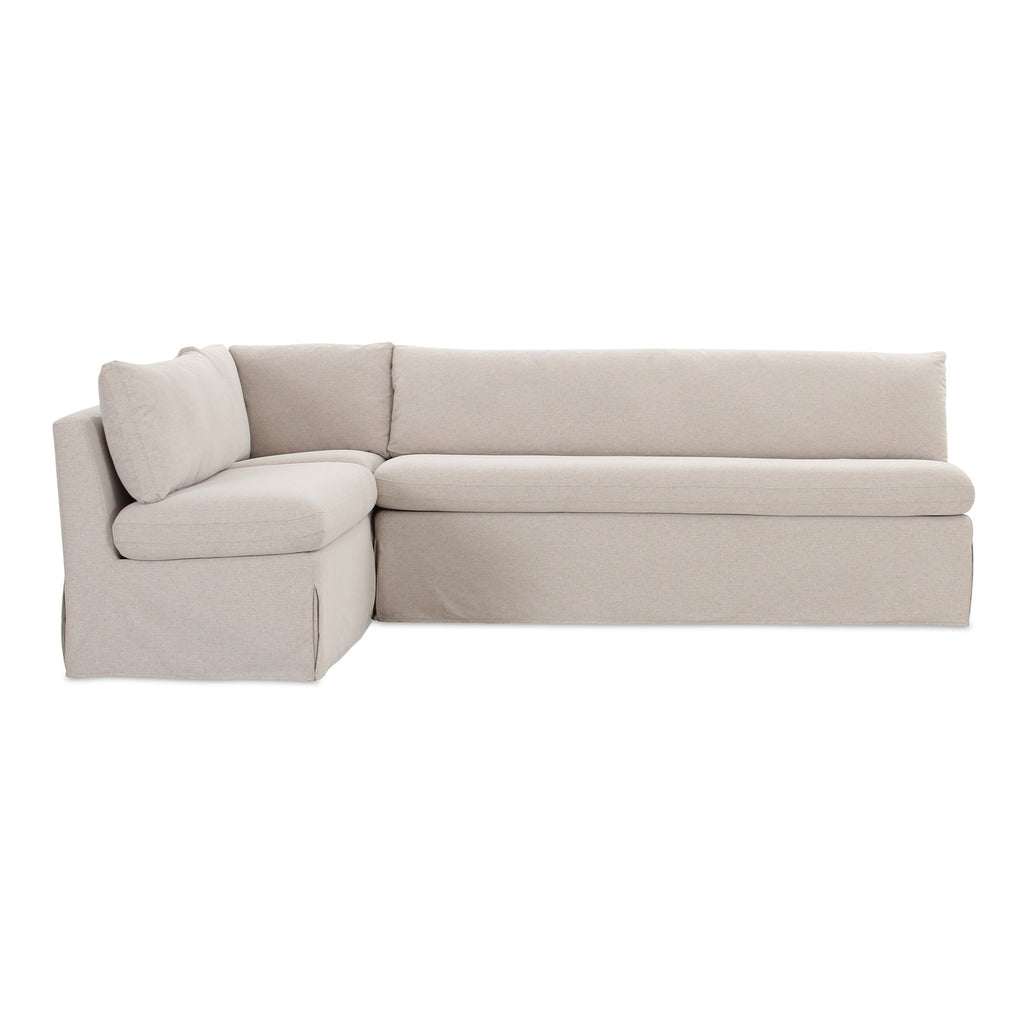 Moe's Home Fable 100.5" Slipcover Dining Banquette L-Shape Beige