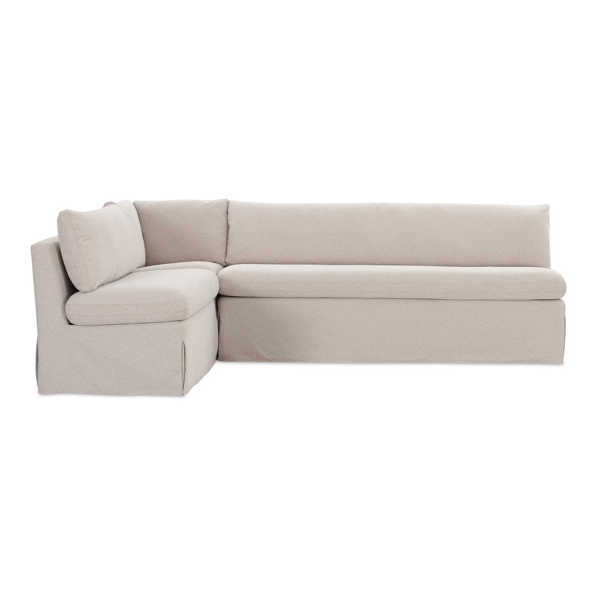 Moe's Home Fable 100.5" Slipcover Dining Banquette L-Shape Beige