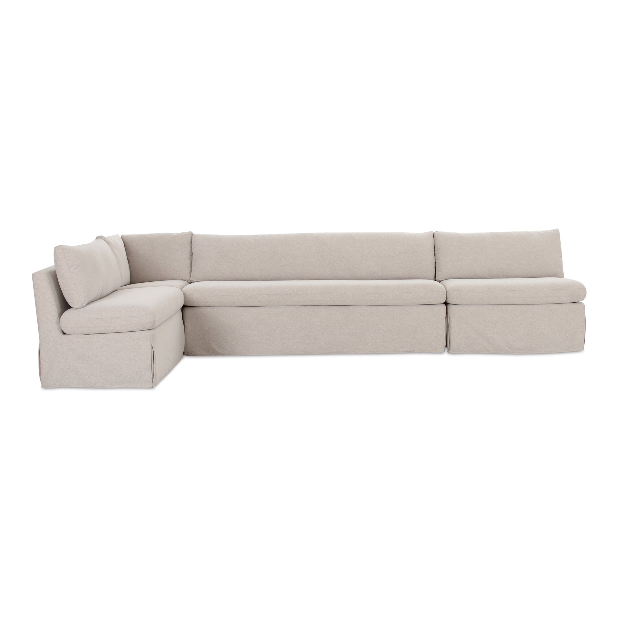 Moe's Home Fable 139.5" Slipcover Dining Banquette L-Shape Beige