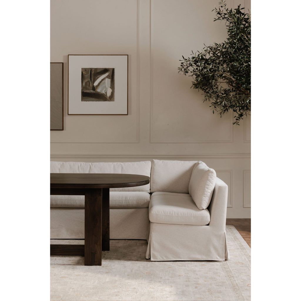 Moe's Home Fable 121" Slipcover Dining Banquette U-Shape Beige