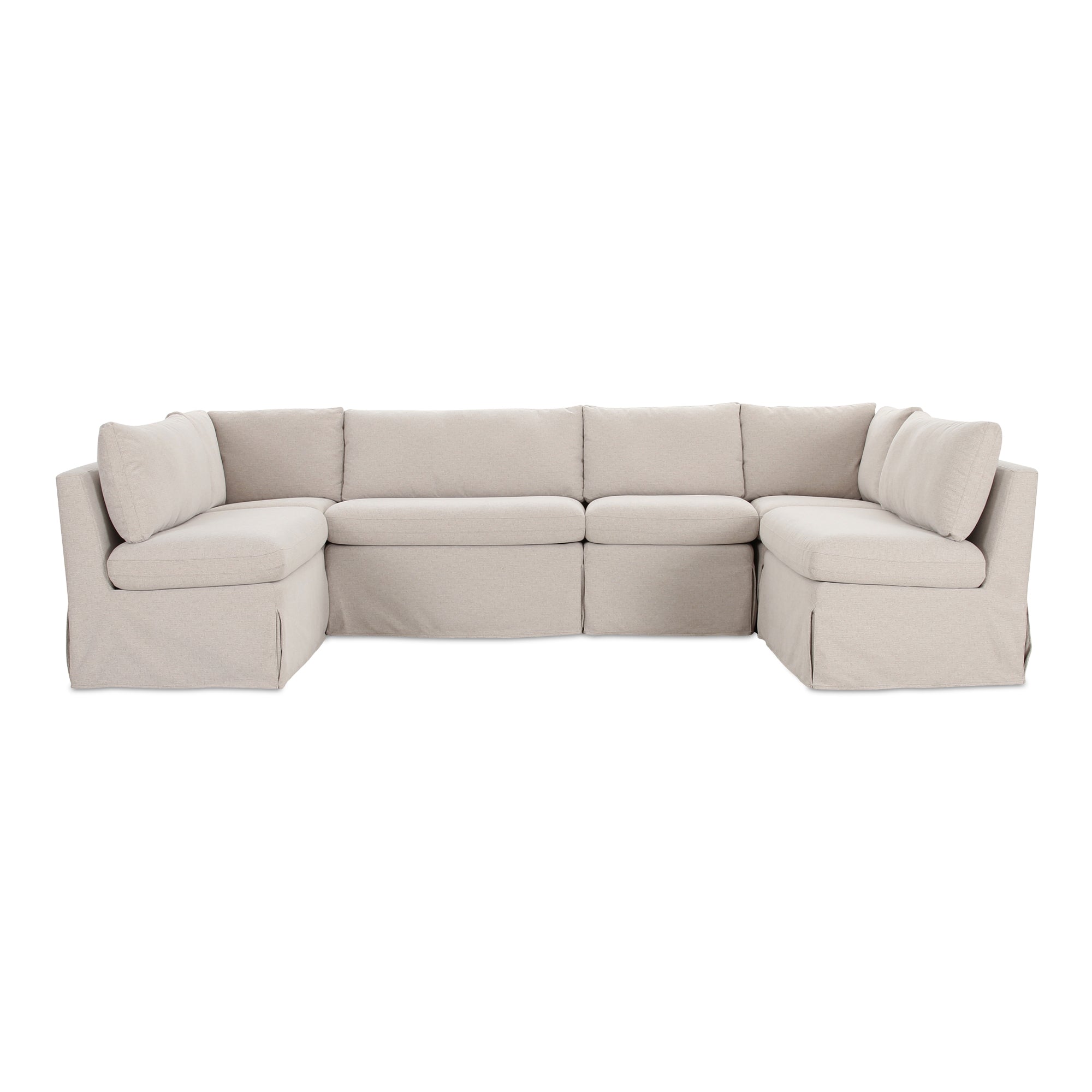 Moe's Home Fable 121" Slipcover Dining Banquette U-Shape Beige