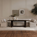 Moe's Home Fable 129" Slipcover Dining Banquette U-Shape Beige