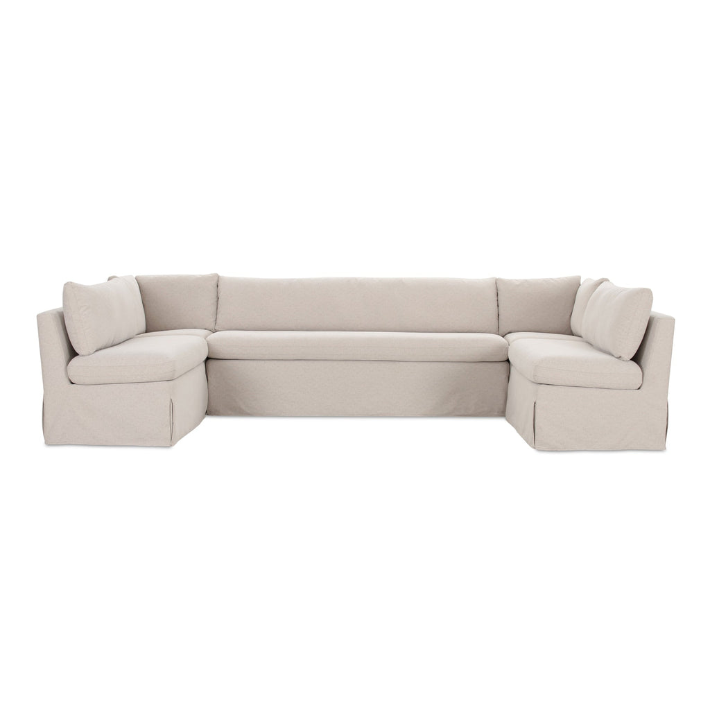 Moe's Home Fable 129" Slipcover Dining Banquette U-Shape Beige
