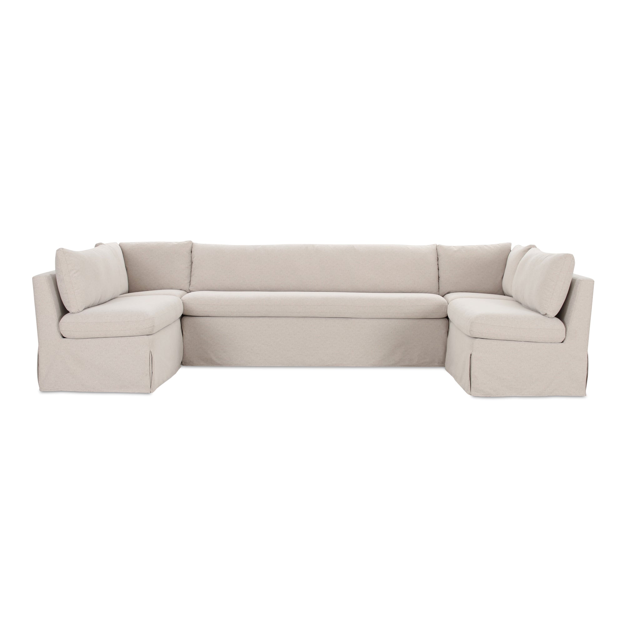 Moe's Home Fable 129" Slipcover Dining Banquette U-Shape Beige