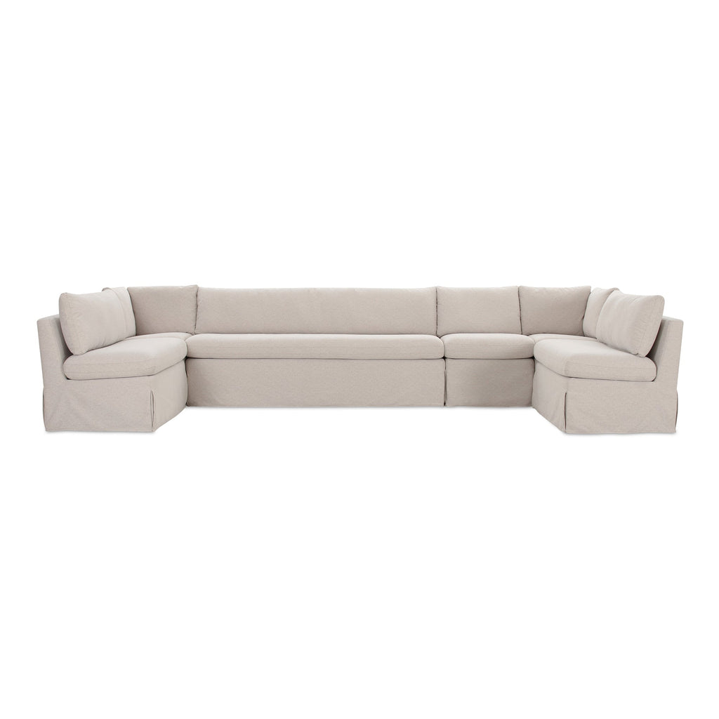 Moe's Home Fable 154" Slipcover Dining Banquette U-Shape Beige