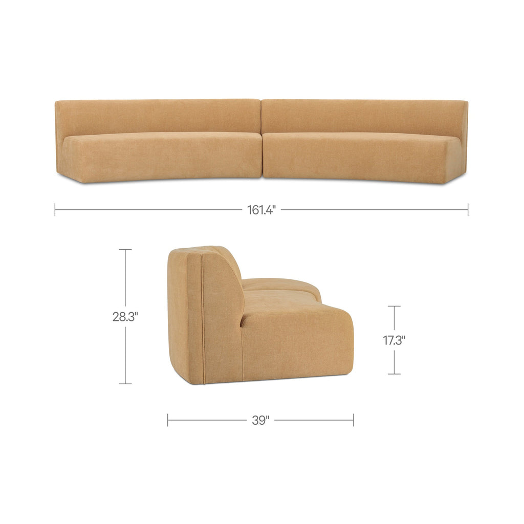 Moe's Home Naomi 2 Piece Concave Modular Sectional