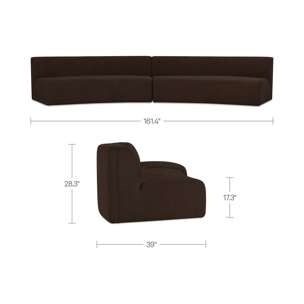Moe's Home Naomi 2 Piece Concave Modular Sectional