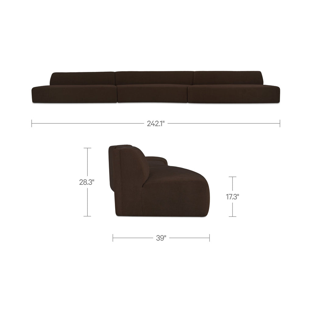 Moe's Home Naomi 3 Piece Wave Modular Sectional