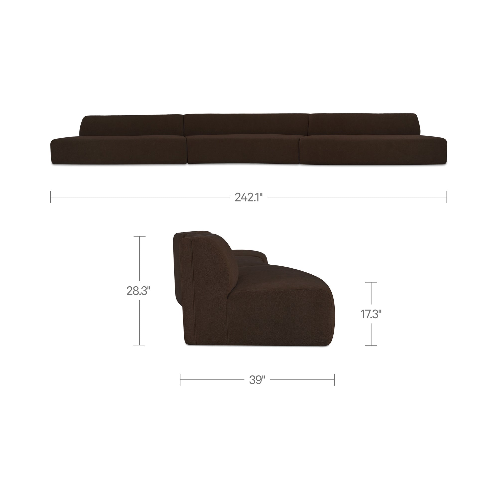 Moe's Home Naomi 3 Piece Wave Modular Sectional