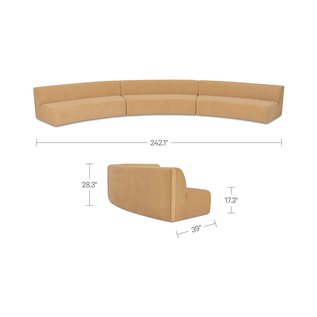 Moe's Home Naomi 3 Piece Concave Modular Sectional