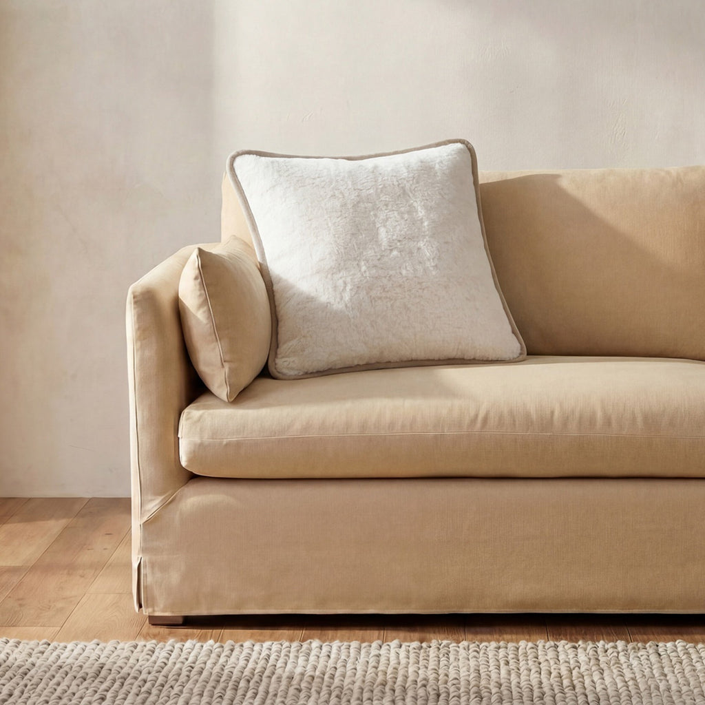 Moe's Home Carr 25" Cushion Faux Fur Cream