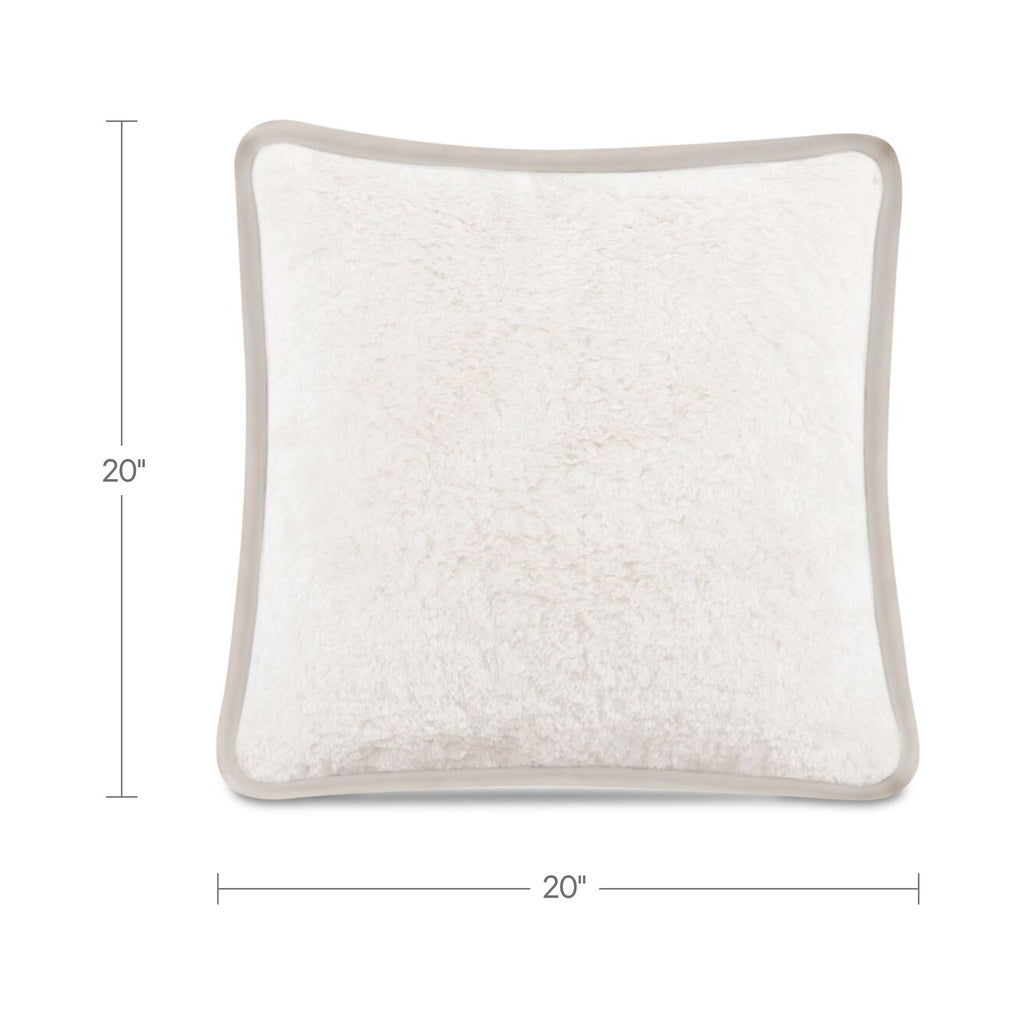 Moe's Home Carr 20" Cushion Faux Fur Cream