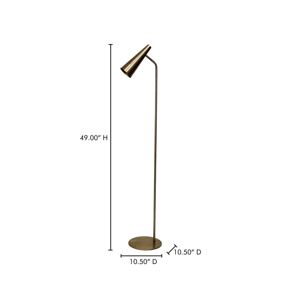 Moe's Home Trumpet Floor Lamp Gold