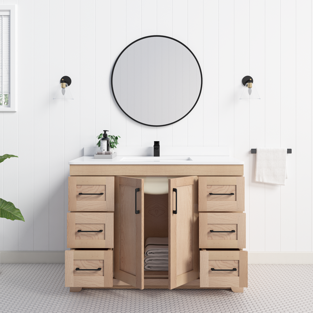 Chester 42" Solid-Wood Vanity with Quartz Countertop