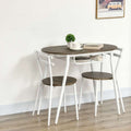 Oval Dining Table with 2 Chairs – 900mm Compact Dining Set in White & Natural UK