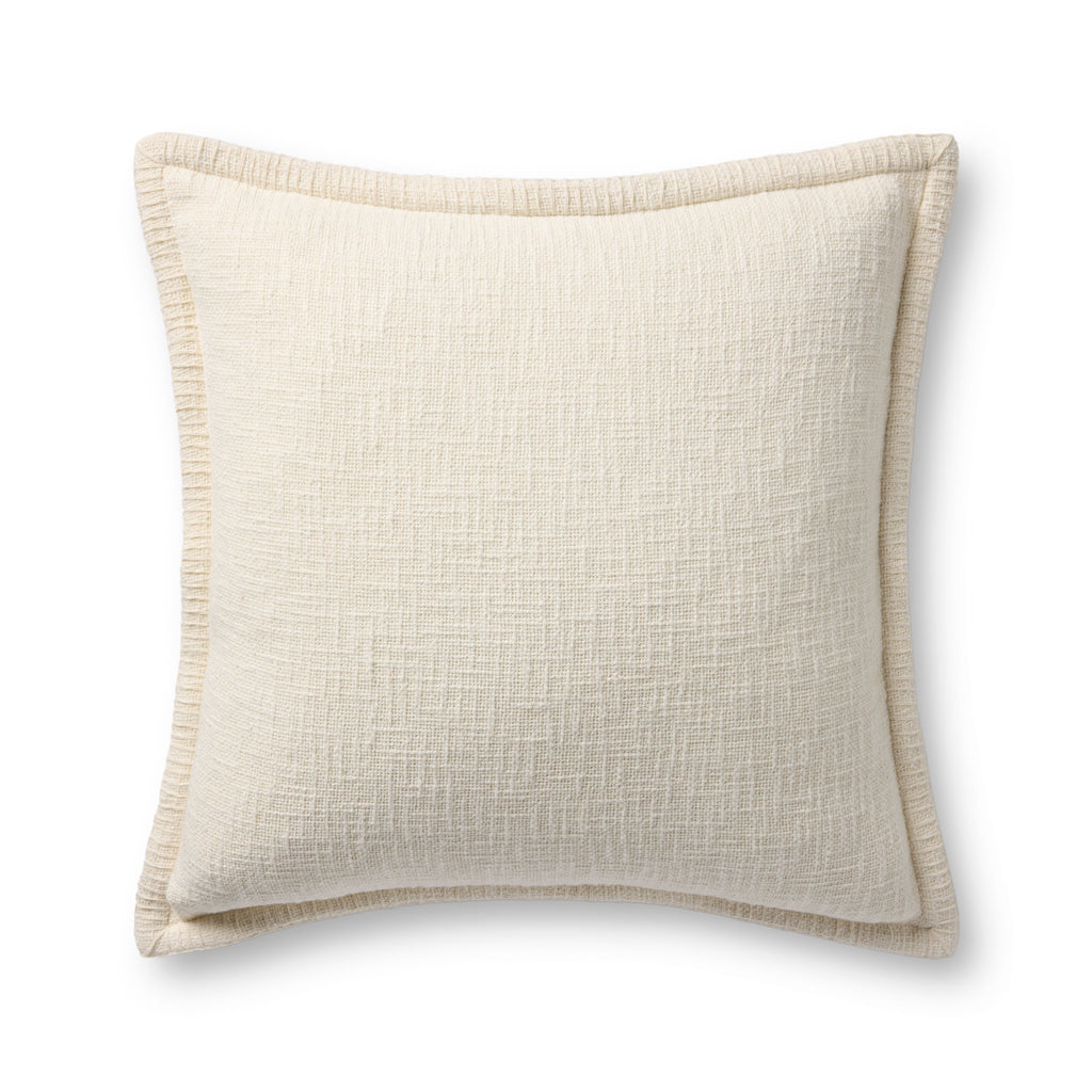 Loloi PLL0109 Linen Throw Pillow with Whipstitch Edge