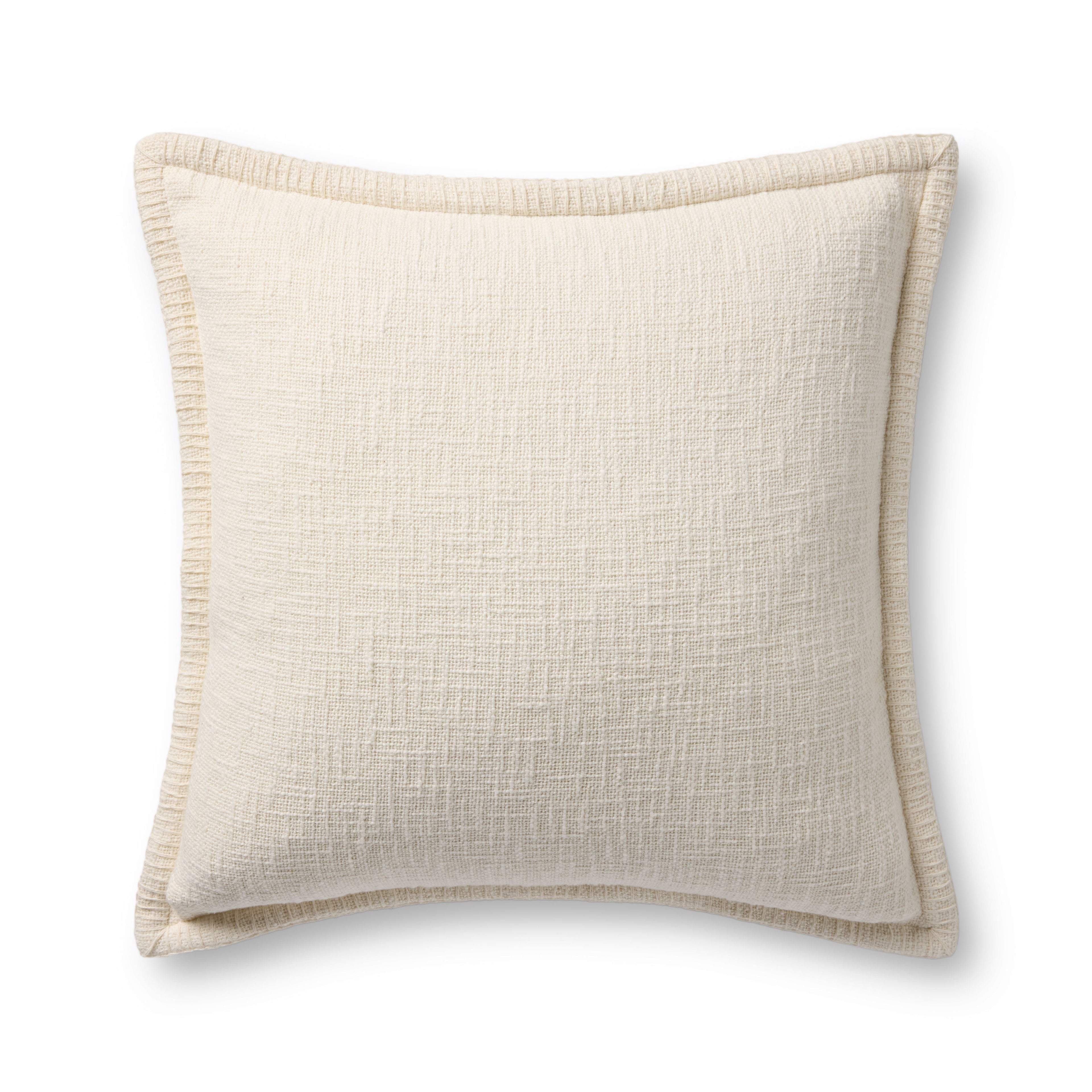 Loloi PLL0109 Linen Throw Pillow with Whipstitch Edge